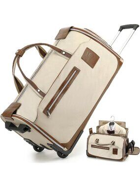 Travel Rolling Garment Bag with Wheels, 55L Duffle Suit Bag for Men & Women